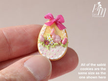 Load image into Gallery viewer, Easter Egg Shortbread Sablé &quot;Basket&quot; Cookie (B) - Miniature Food in 12th Scale for Dollhouse