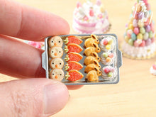 Load image into Gallery viewer, Easter Fun Iced Cookies and Meringue Nests on Metal Baking Tray - Miniature Food in 12th Scale