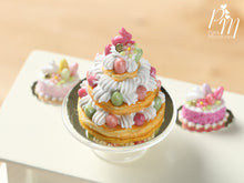 Load image into Gallery viewer, Triple Layered Easter St Honoré - Miniature Food in 12th Scale for Dollhouse