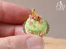 Load image into Gallery viewer, Spring Garden Miniature Easter Cake Decorated with Bunny Cookie, Pink Eggs, Blossoms
