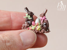 Load image into Gallery viewer, Chocolate Easter Rabbit Family Display (A) - Miniature Food in 12th Scale