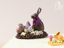 Load image into Gallery viewer, Chocolate Easter Rabbit Family Display (E) - Miniature Food in 12th Scale
