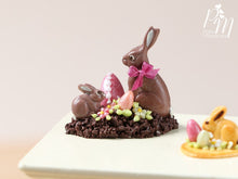 Load image into Gallery viewer, Chocolate Easter Rabbit Family Display (F) - Miniature Food in 12th Scale for Dollhouse