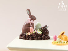 Load image into Gallery viewer, Chocolate Easter Rabbit Family Display (I) - Miniature Food in 12th Scale