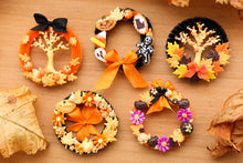 Load image into Gallery viewer, Miniature Decorative Autumn Wreath (B) - Halloween Cookies and Candy Corn